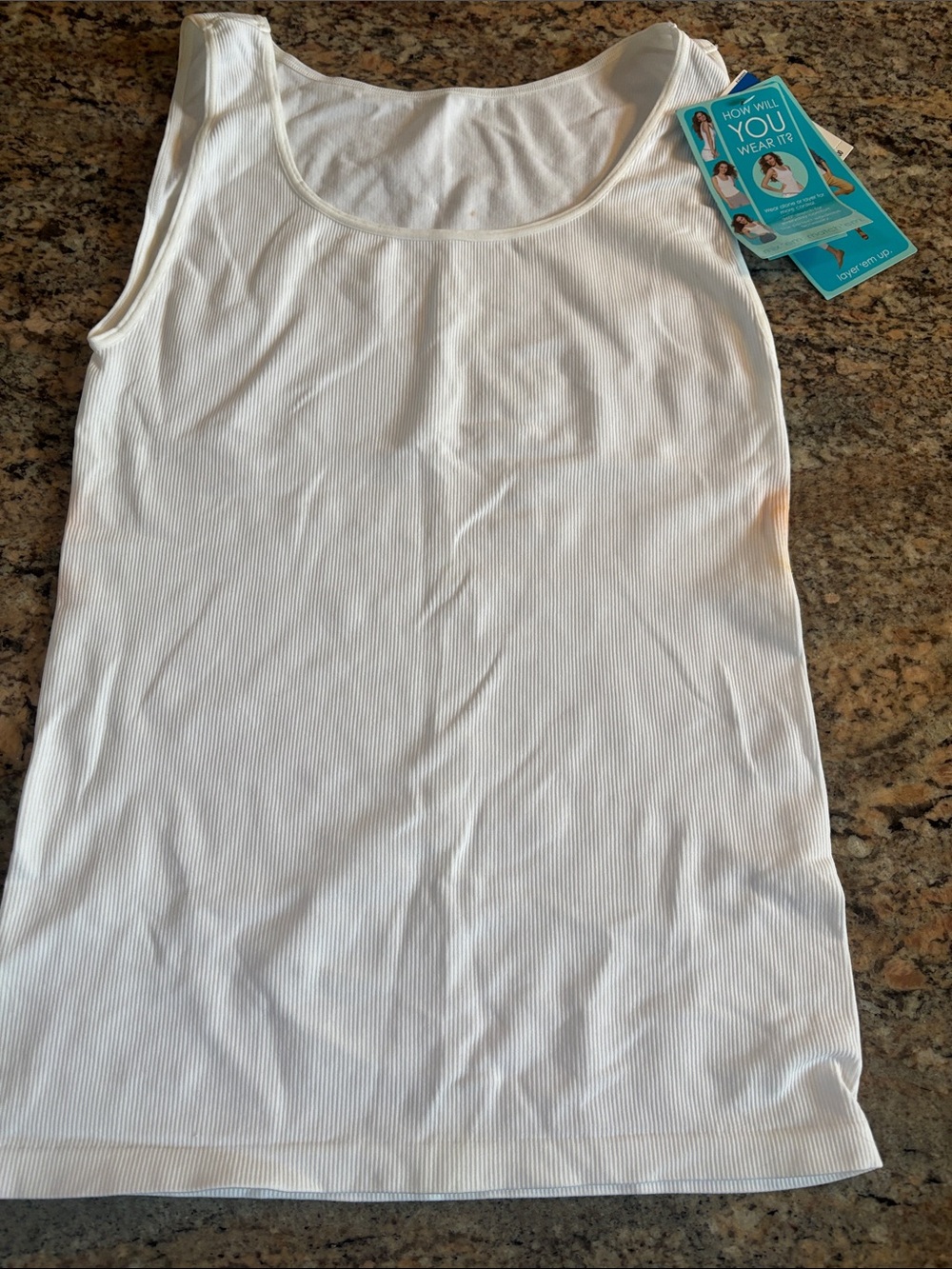Women's White Shaping Tank Top - Classic Scoop Neck light control